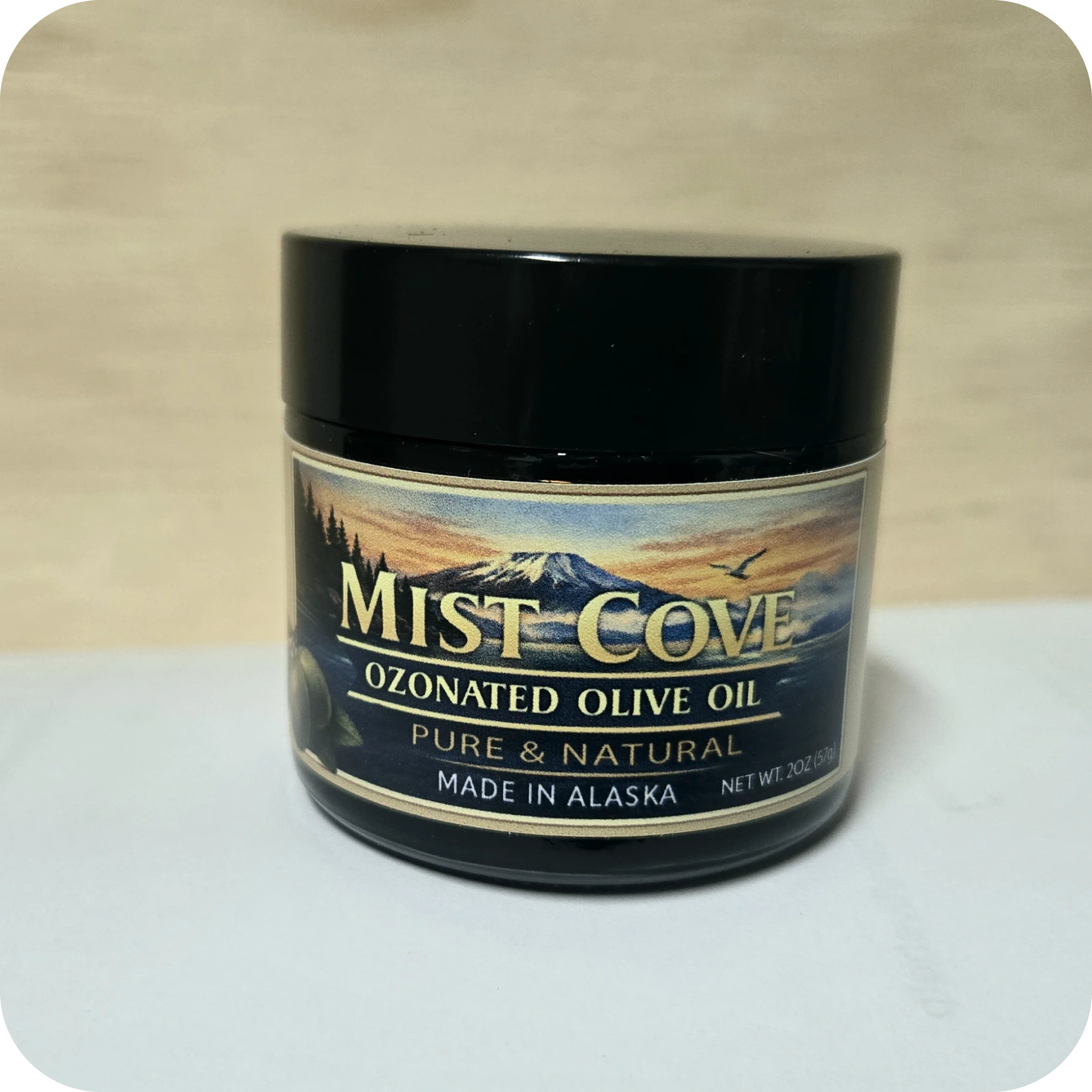 Close-up of a Mist Cove jar