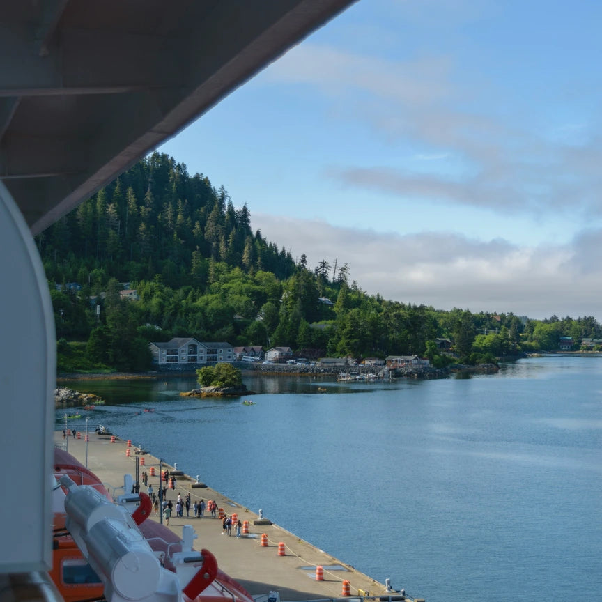 Sitka shoreline with trees and water